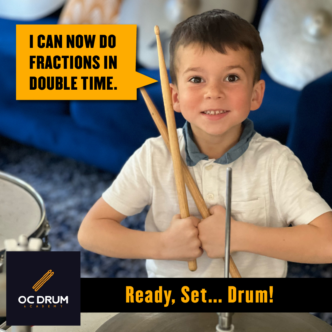 OC Drum Academy student at drumset